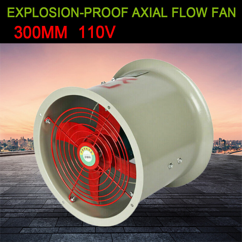 12″ Explosion-Proof Axial Fan Cylinder Pipe Fan 110V Warehouse Exhaust Fan 180W