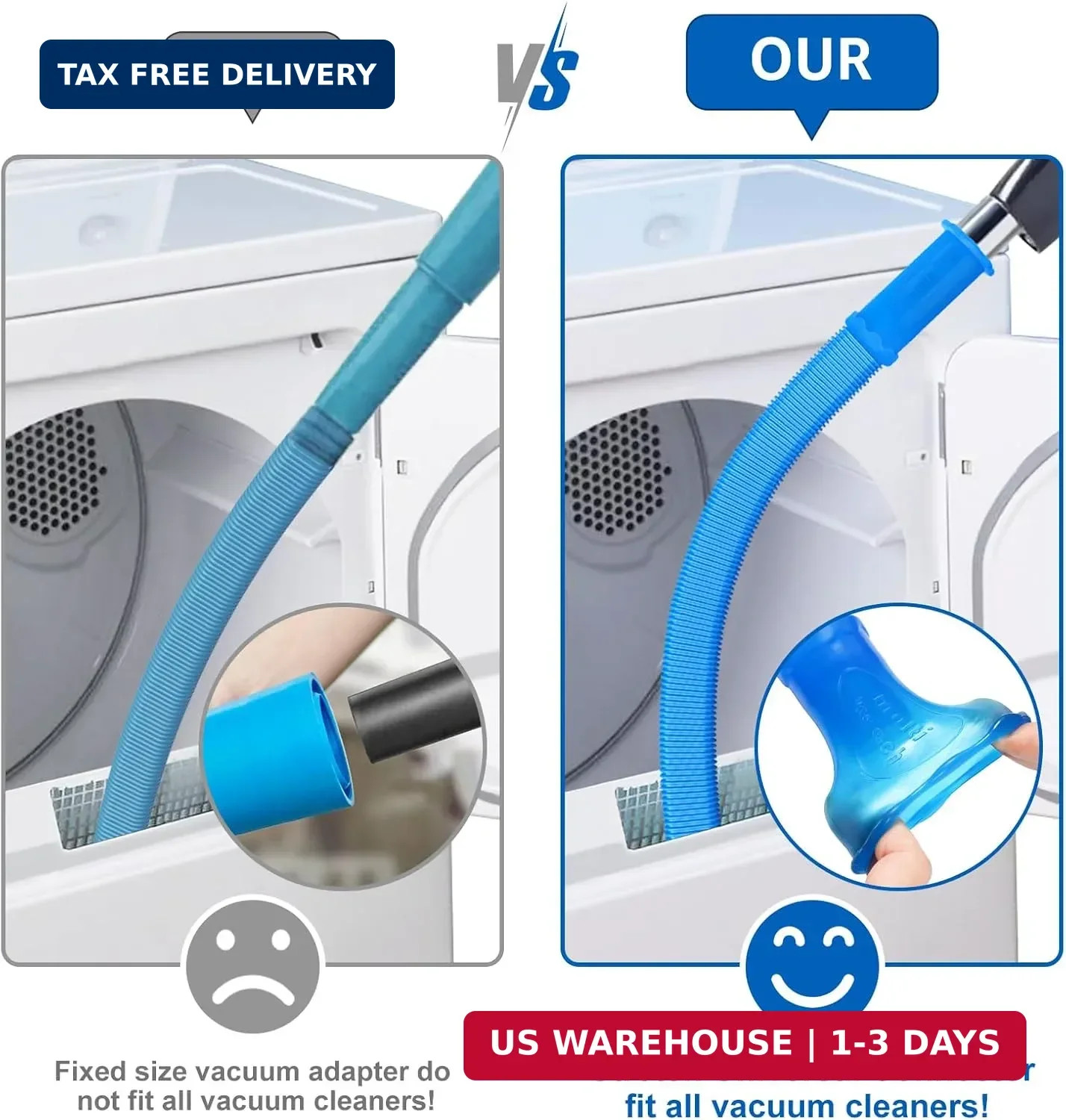 Sealegend Dryer Vent Cleaner Kit Vacuum Hose Attachment Compatible with Most Vac