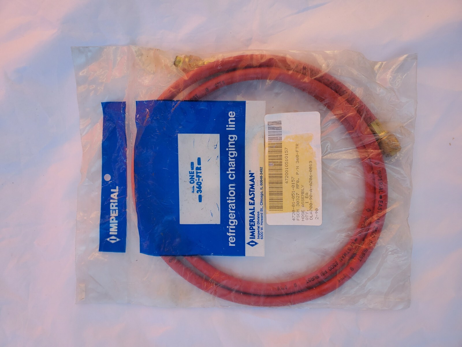 Imperial Eastman 360-FTR Refrigeration Charging Hose 5ft 60″ NOS