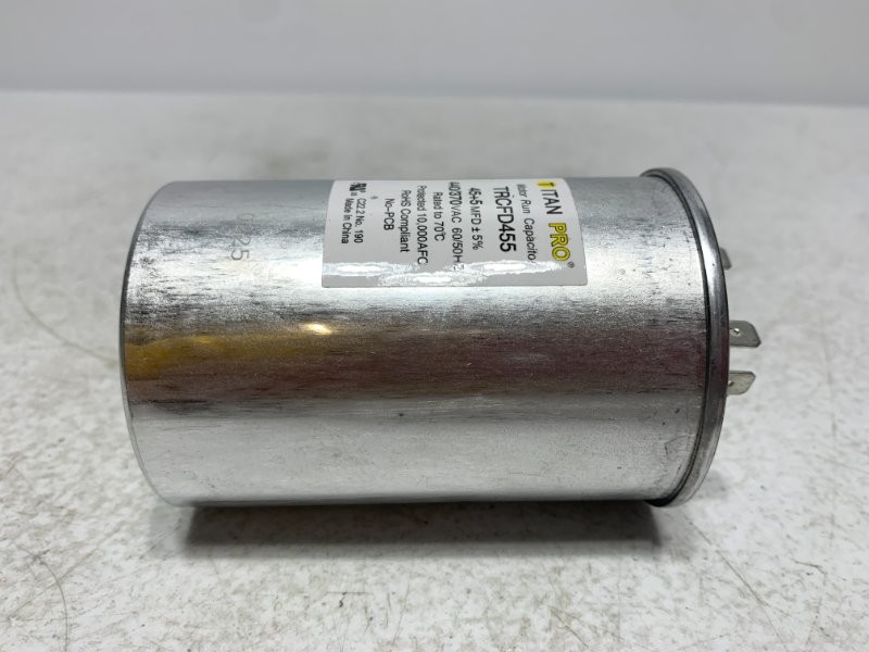 Titan Pro TRCFD455 Motor Run Capacitor 45/5 MFD 440/370V Round