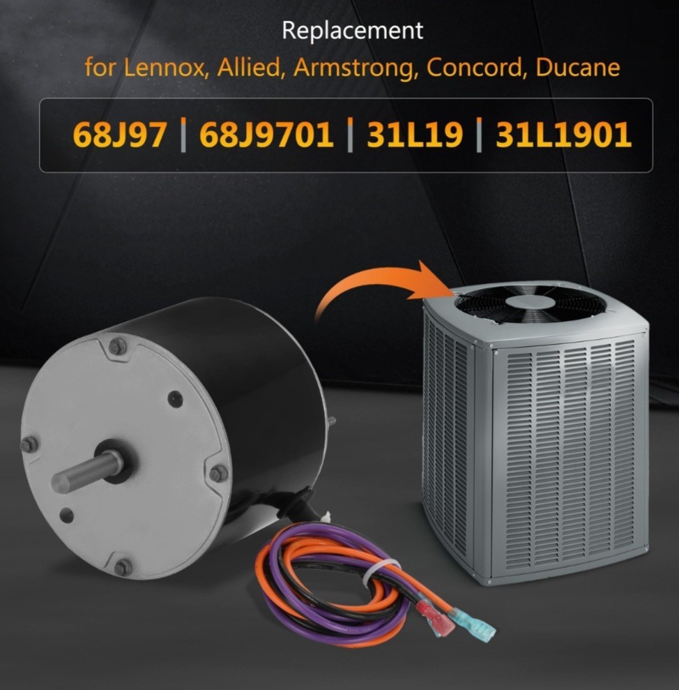 68J97 Condenser Fan Motor for Lennox 1075 RPM 208-230 Volts 1/6 HP