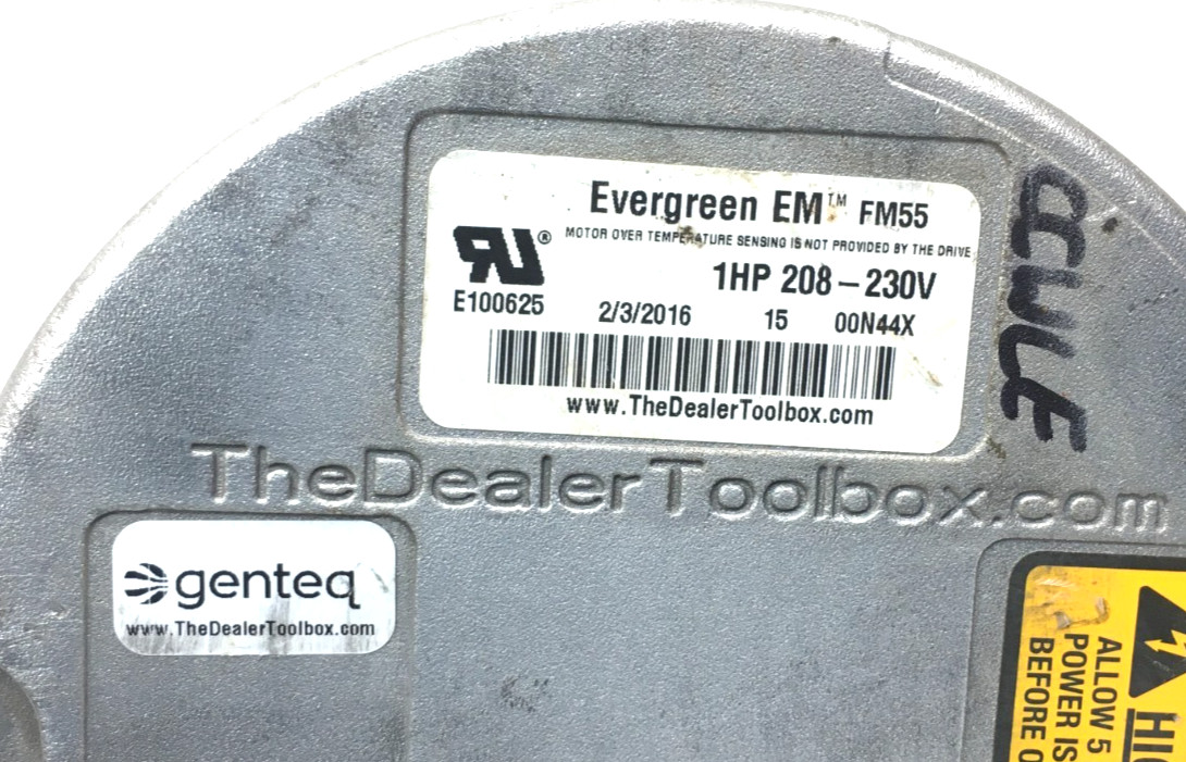 Genteq Evergreen EM FM55 Module Only 1HP 208/230V CCW Lead End used #Z95
