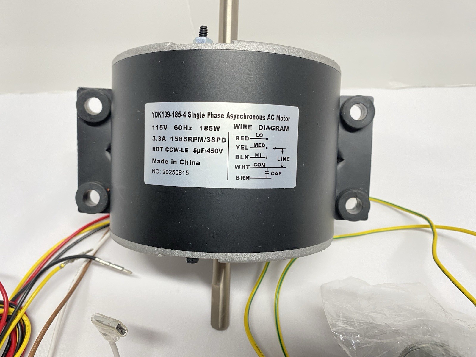 YDK139-185-4 1 Phase Asynchronous AC Motor 115V 60Hz 185w 1585 RPM Replacement