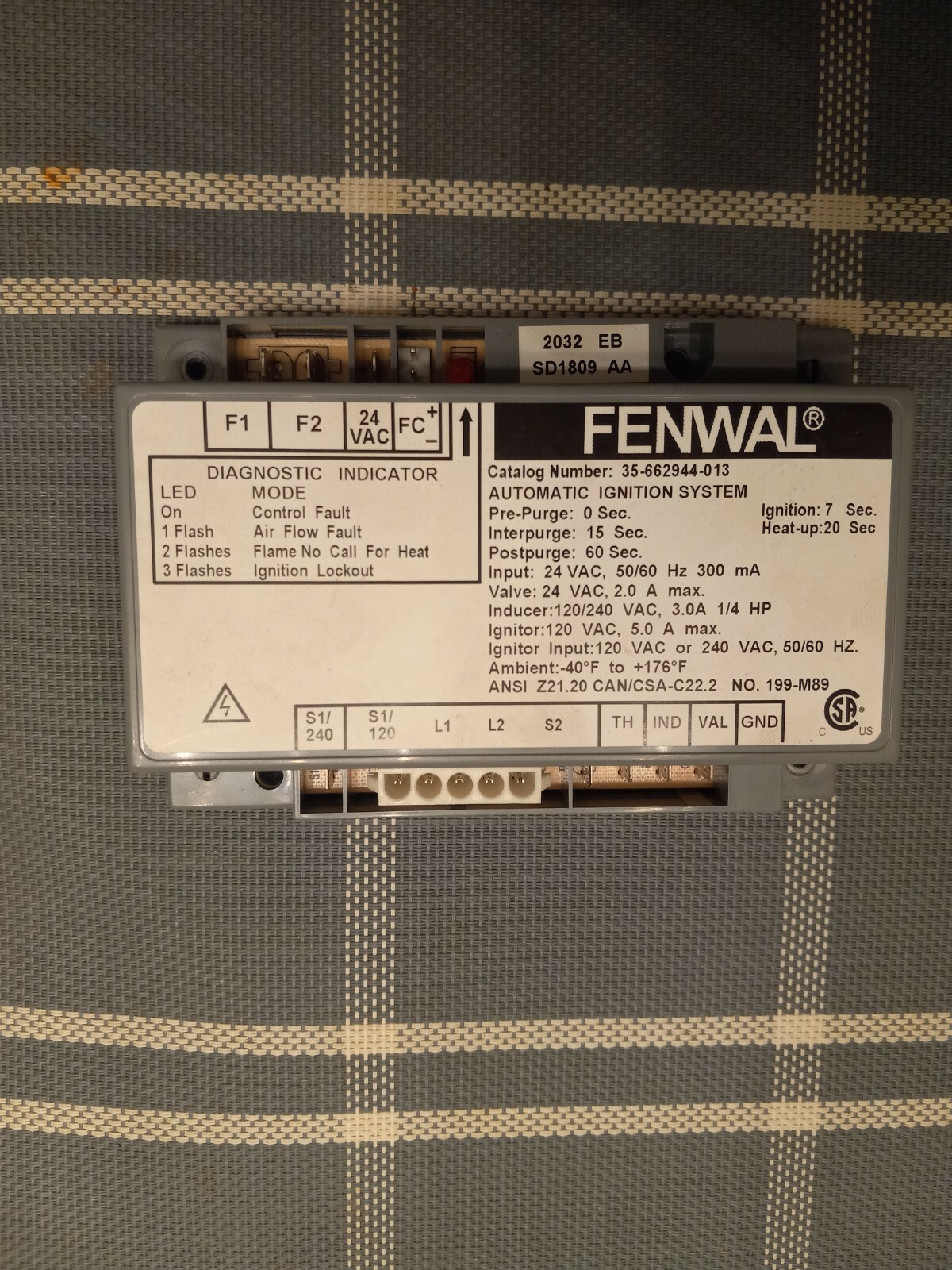 FENWAL 35-662944-013 Automatic Ignition Control Module