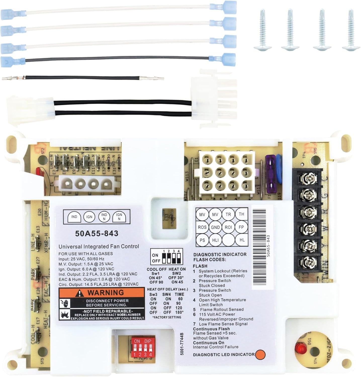 50A55-843 Furnace Ignition Control Module Ignition Board for White Rodgers New