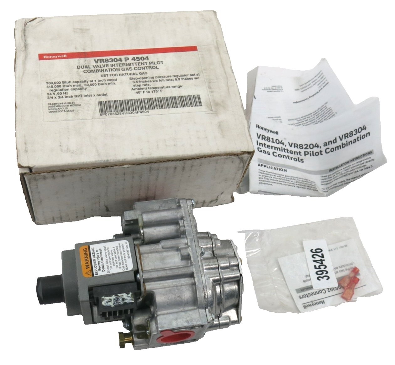 Honeywell VR8304 P 4504 Dual Valves Intermittent Pilot 24 V 60 Hz NOS