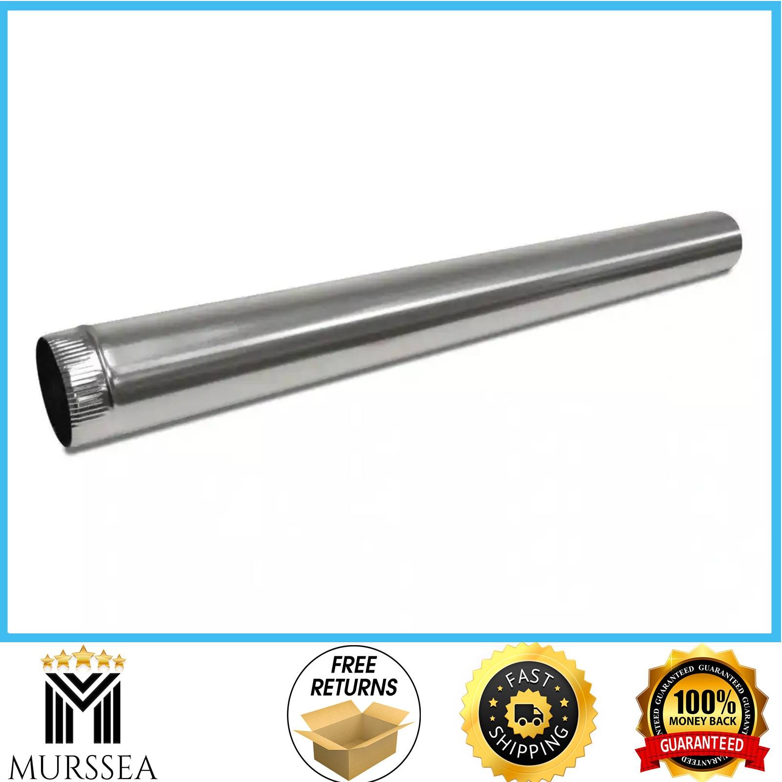 4 In. X 5 Ft. round Metal Duct Pipe