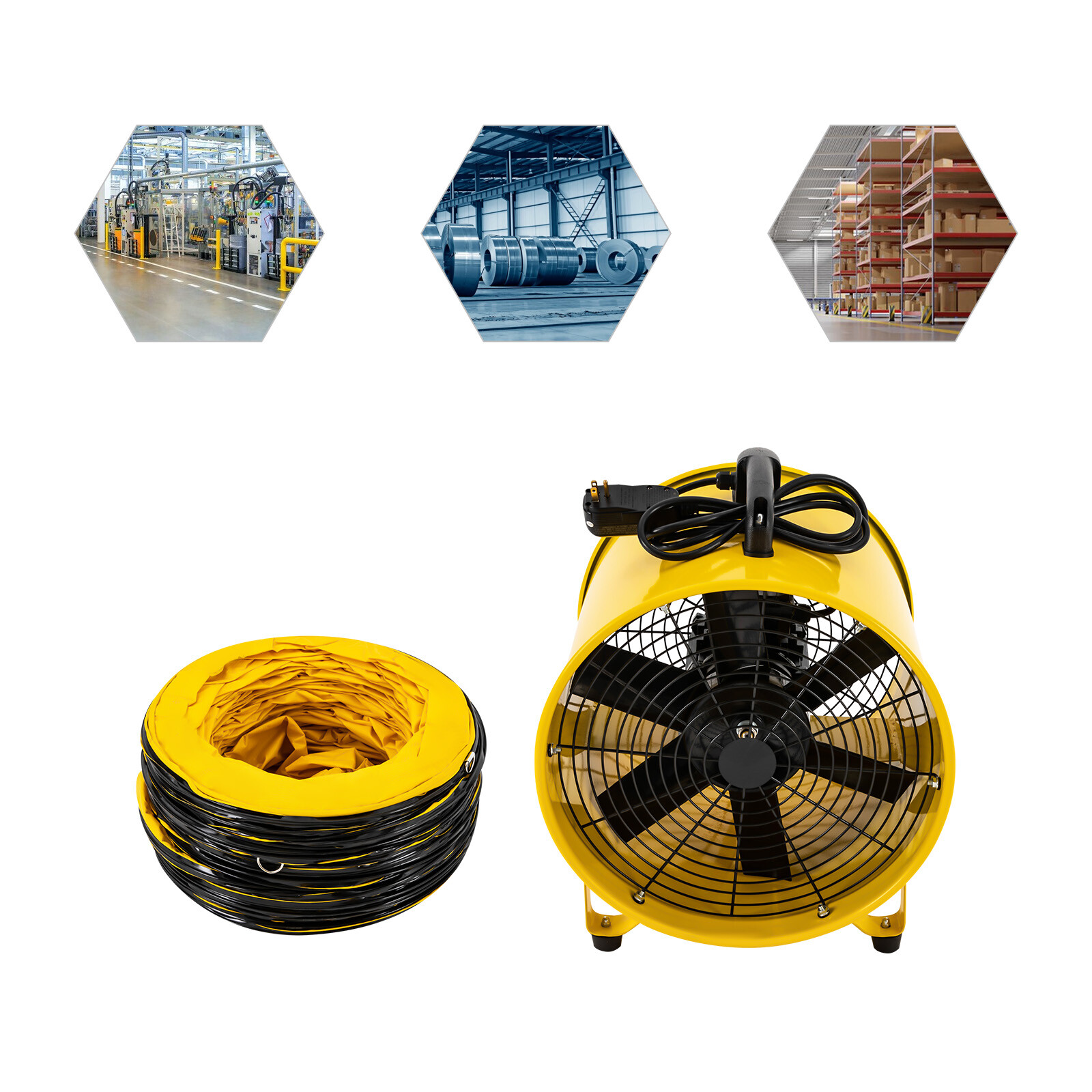 16 Inch Extractor Ventilation Fan Fume Exhausting & Ventilating Blower Fan 1100W