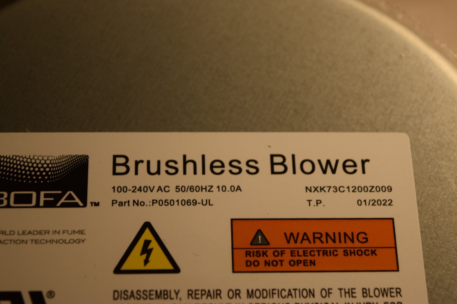 BOFA P0501069-UL Brushless Blower