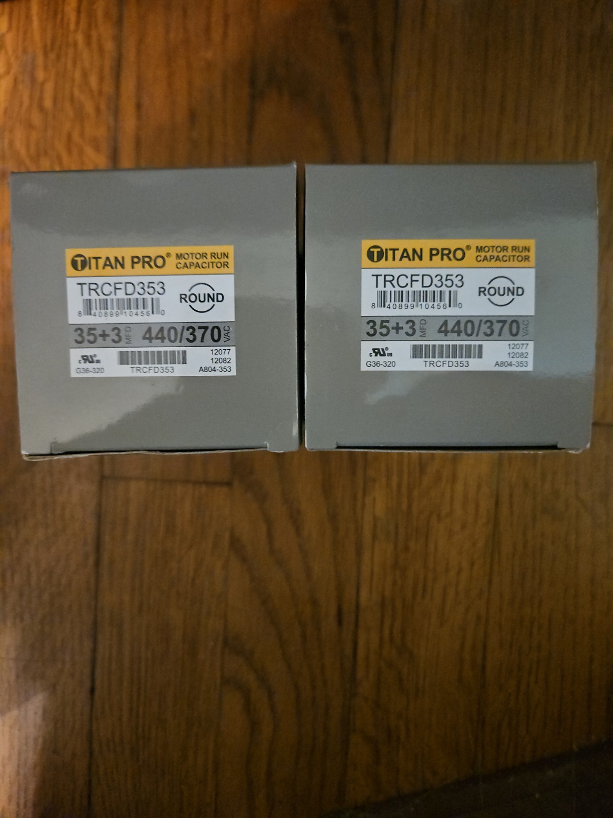 Lot Of 2 – Titan Pro TRCFD353 HVAC Round Dual Run Capacitor. 35/3 MFD/UF440/370V