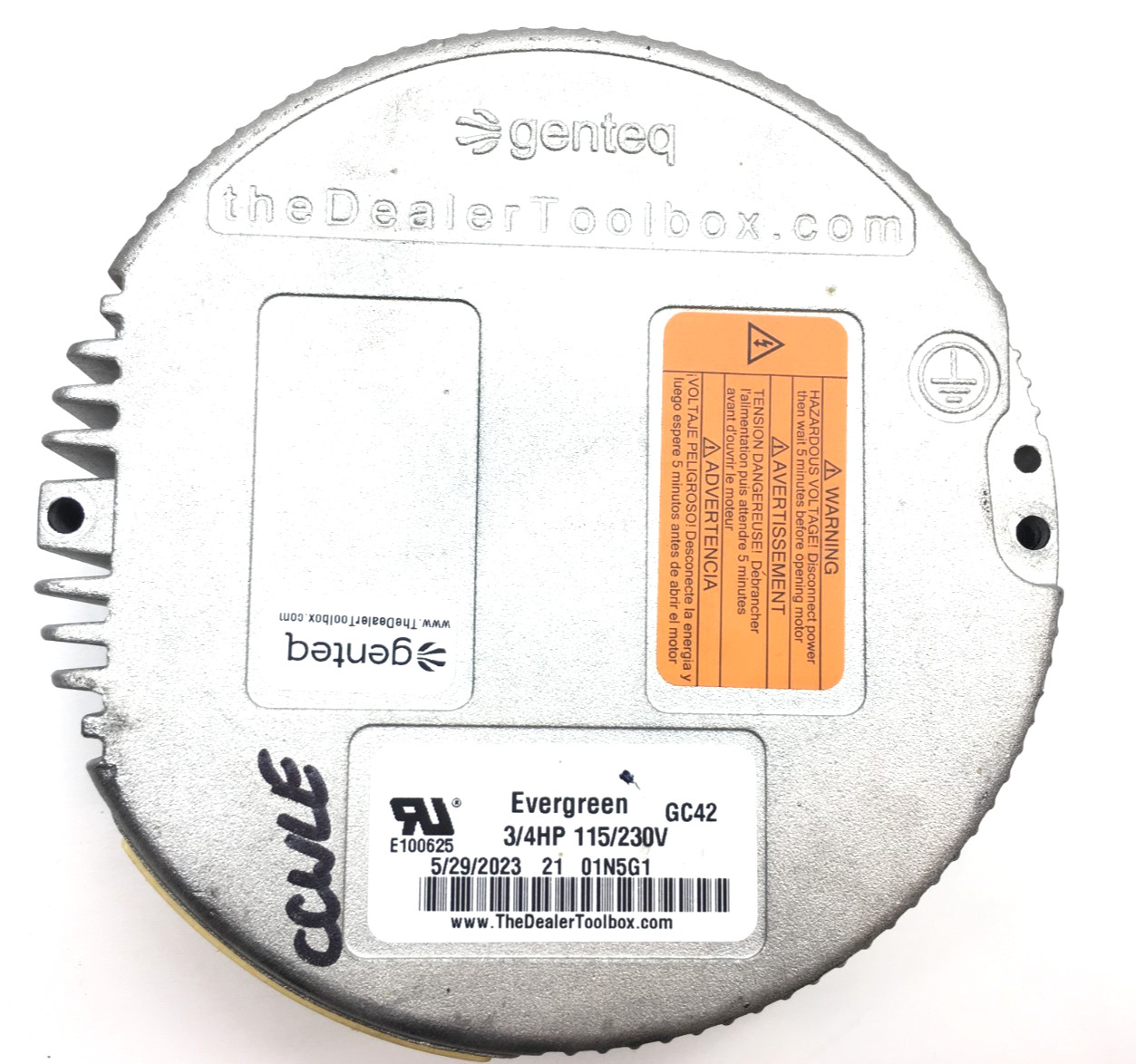 Genteq Evergreen GC42 Module Only 3/4 HP 115/230V CCW Lead End used #W808