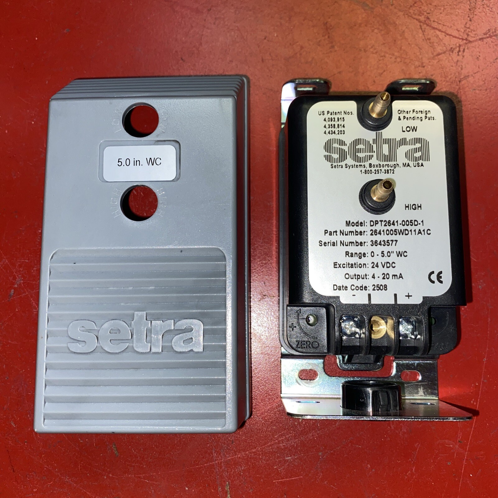 Setra DPT2641-005D-1 2641005WD11A1C Pressure Transducer Used