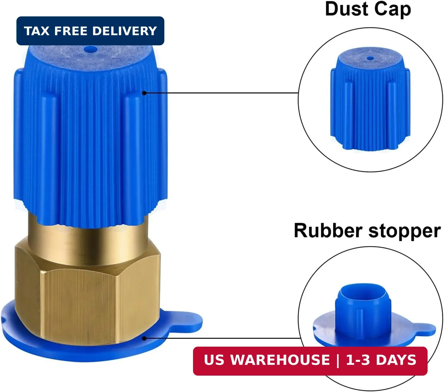 Bullet Piercing Valve Kits with Dust Cap Converts R12 to R134a Fit 7/16 Inch Low