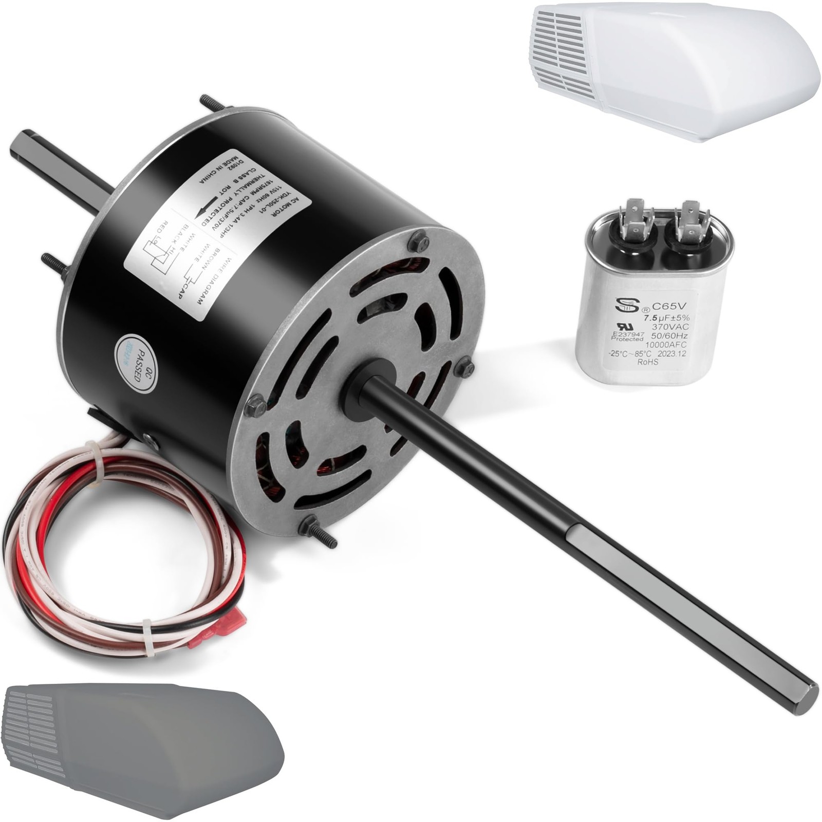 HHQ RV Air Conditioner Motor with Capacitor, Direct Replacement for Coleman