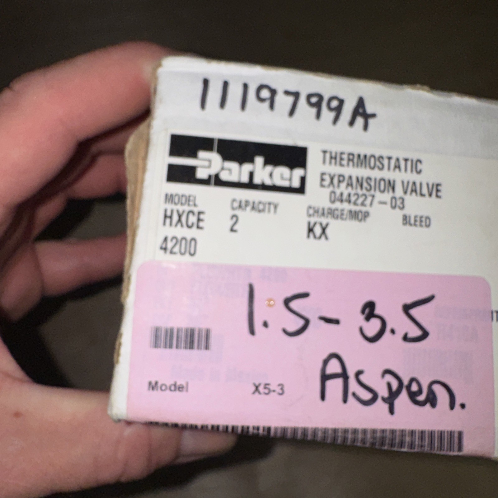 Parker 041227-03 X5-3 Thermal Expansion Valve HCE 3 KX200 4200 New
