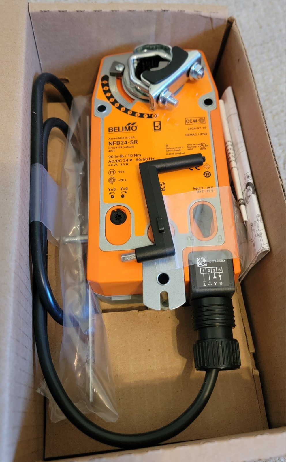 Belimo NFB24-S Damper Actuator 90in-Lb, 20Nm AC/DC24V New in Box