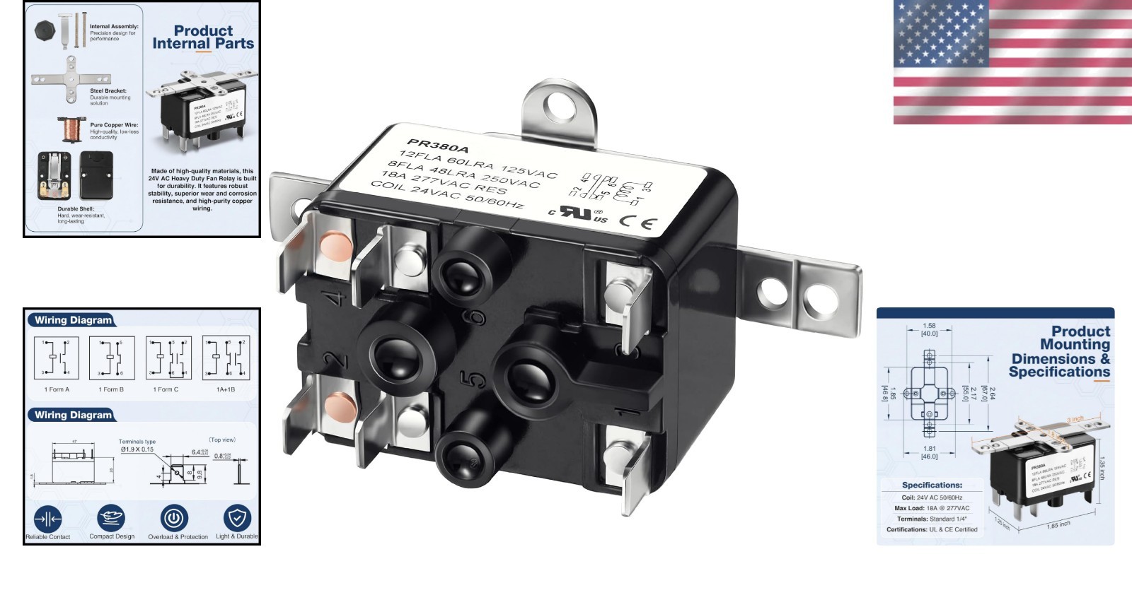 Compact 24V SPST Automatic Fan Relay – Reliable Solution for HVAC and Appliance