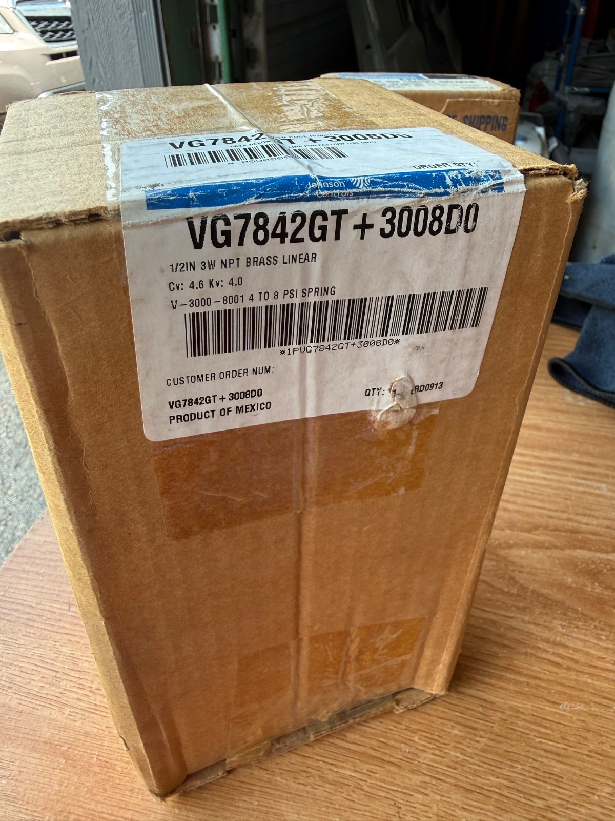Johnson Controls VG7842GT+3008D0 1/2″ NPT 3-Way Mixing Globe Valve Pneumatic New