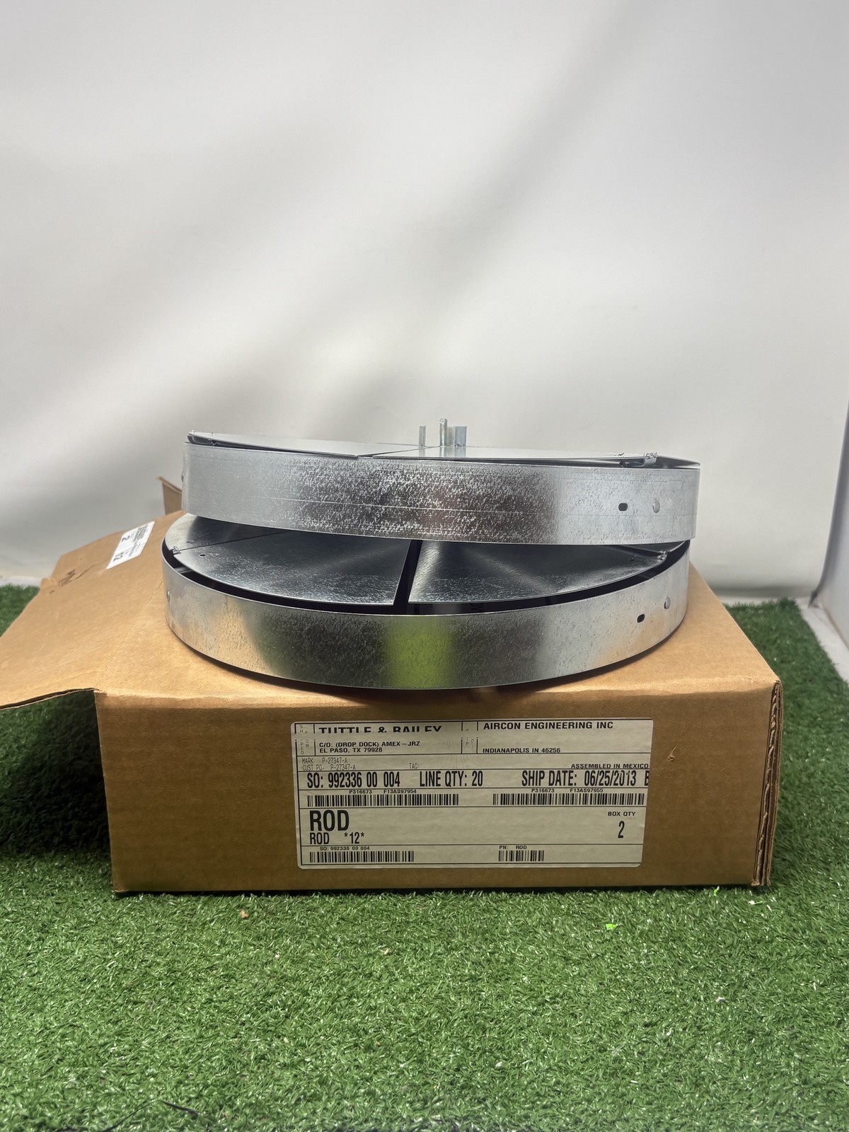 Tuttle & Bailey 12″ Round HVAC Volume Control Damper Galvanized Steel – Lot of 2