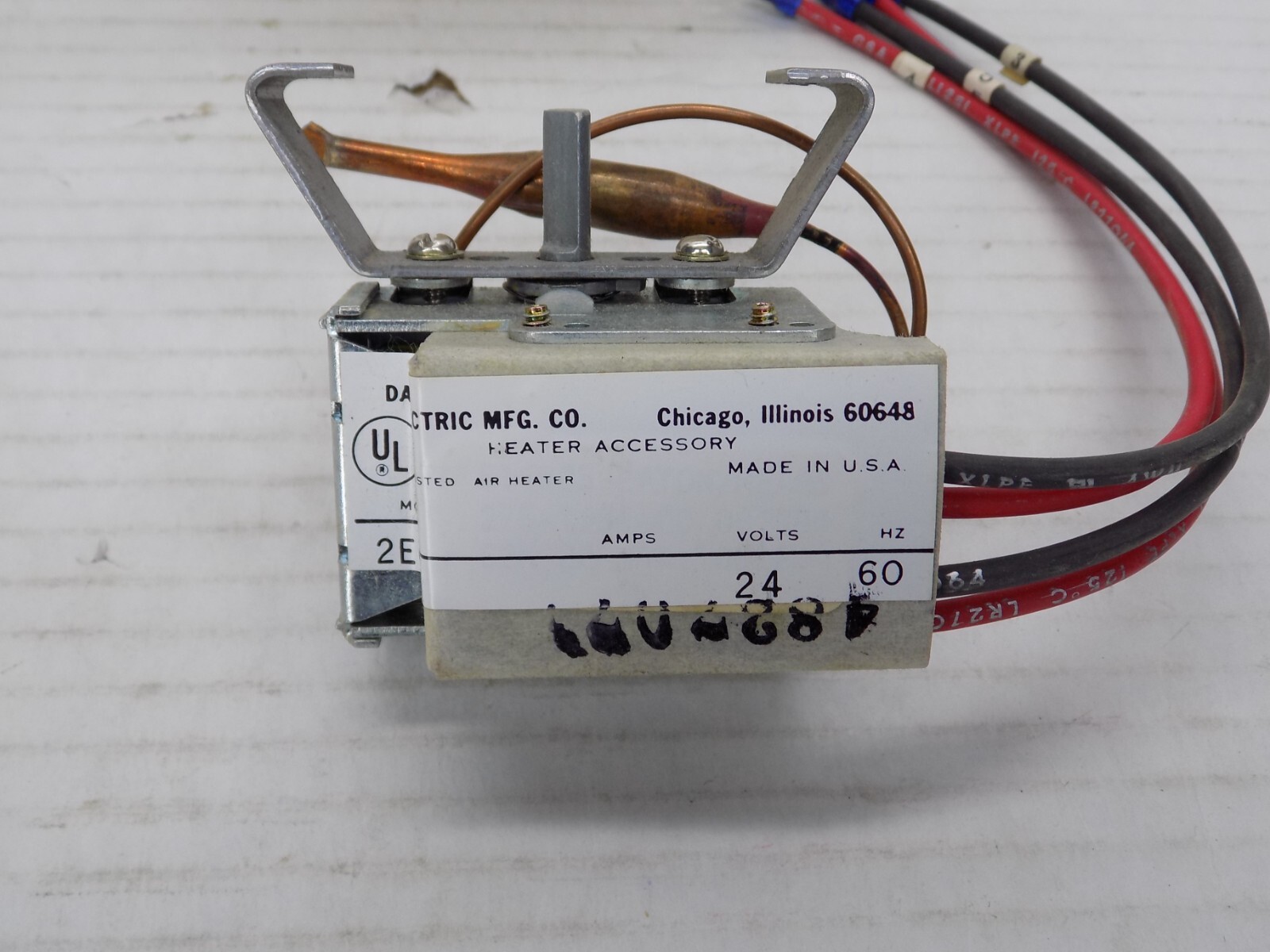 Dayton 2E654 Thermostat – New-LOW VOLTAGE 2 STAGE 45-90 DEGREE UNIT MOUNTED