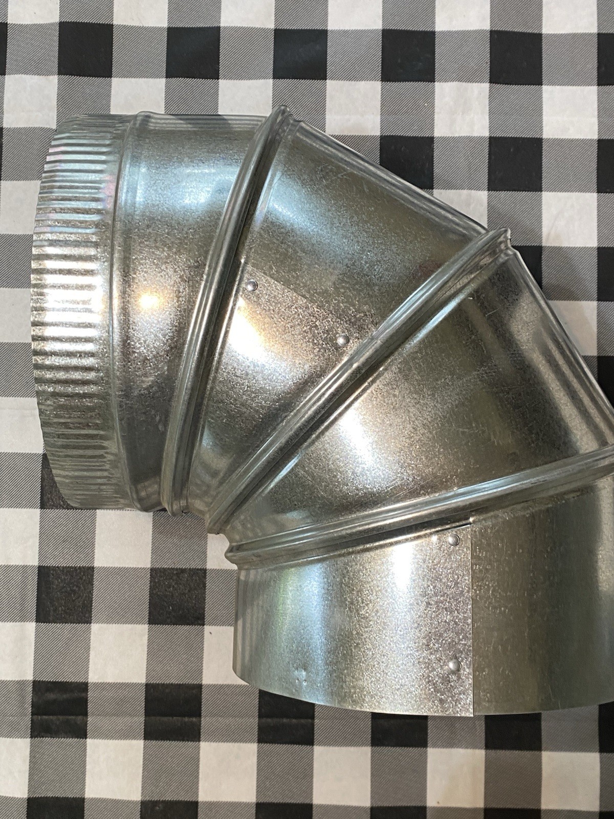 Greenseam Grae990ga26 Round 90 Degree Elbow, 9 In Duct Dia, Galvanized Steel,