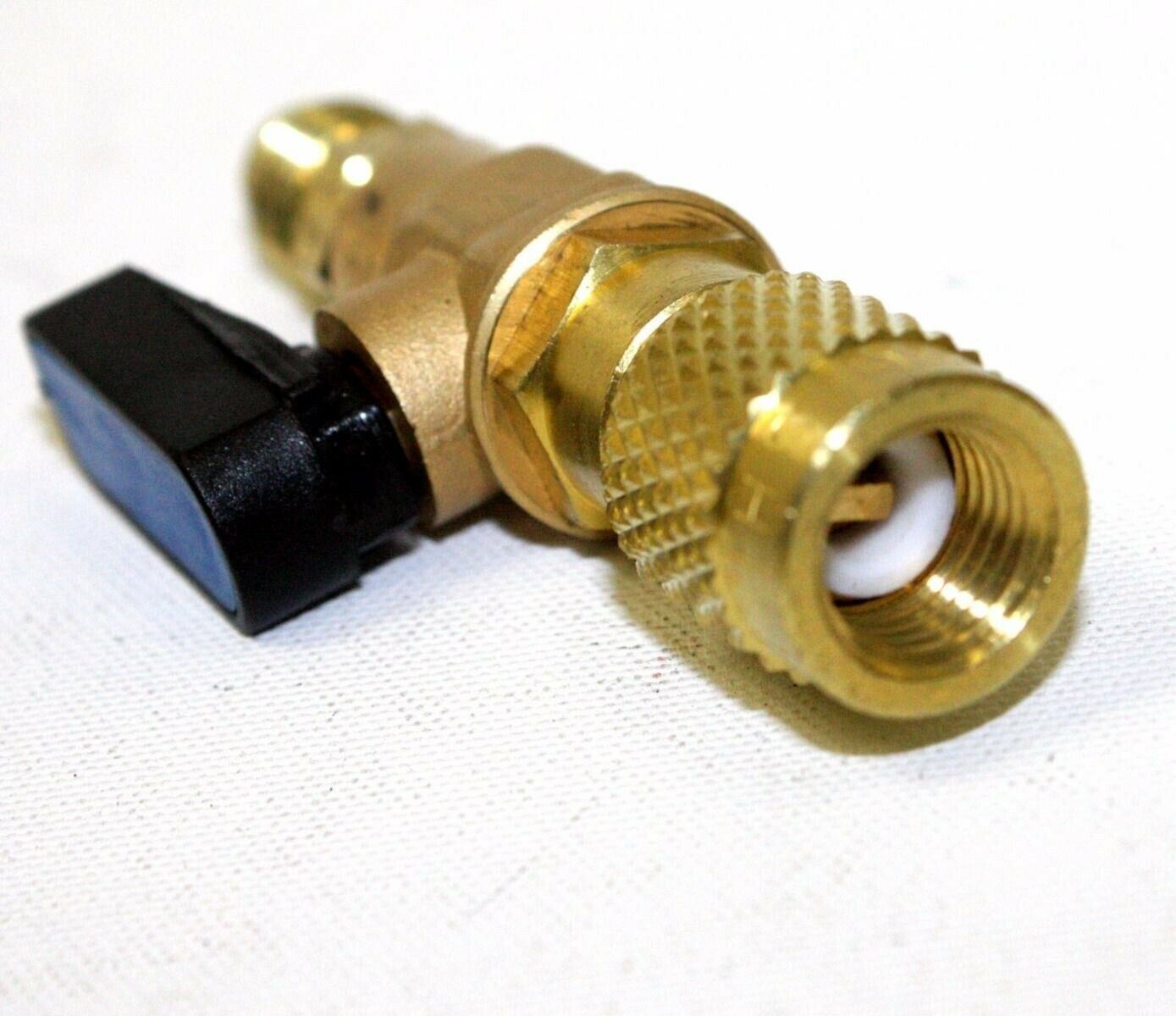 3pc HVAC A/C Straight SHUT-OFF Ball Valve Adapter For R134a R22 R12 R410a 1/4″