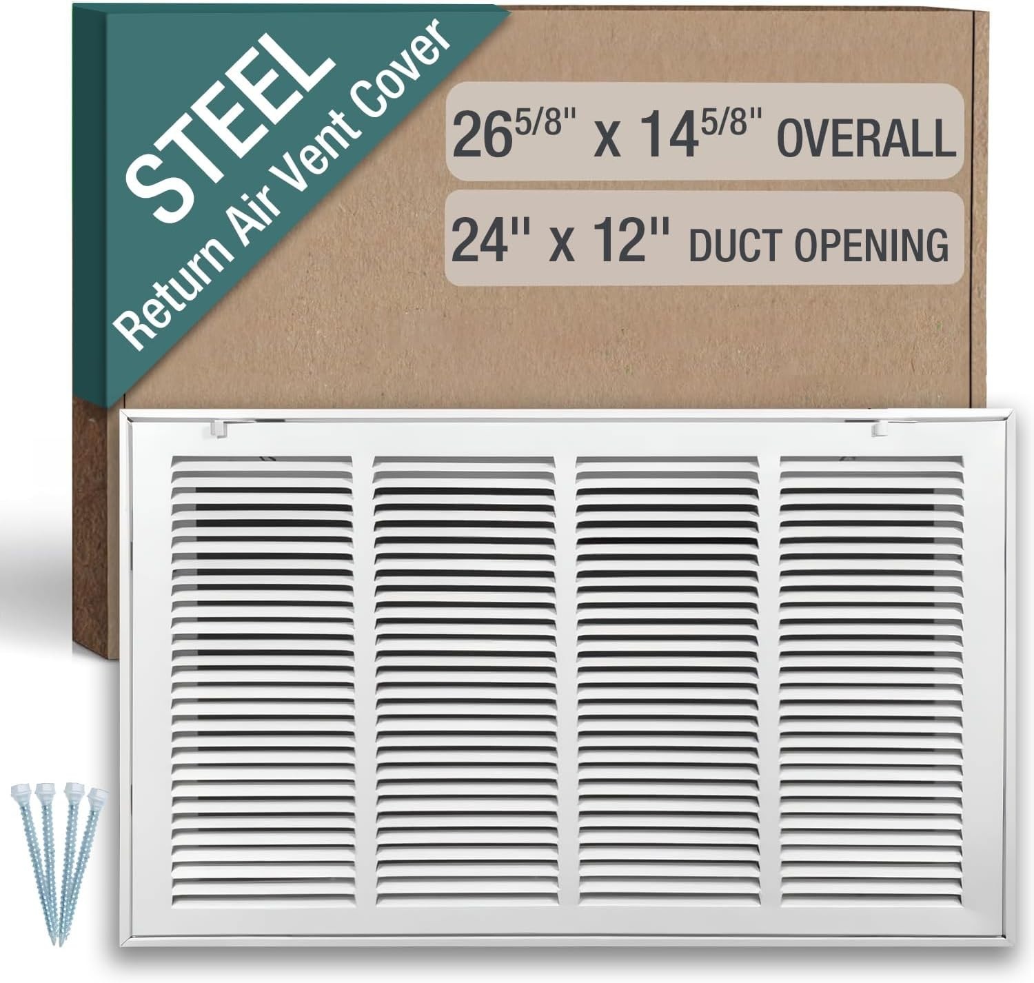 24×12 Inch Return Air Filter Grille – Durable Steel with Easy Access – HVAC Vent