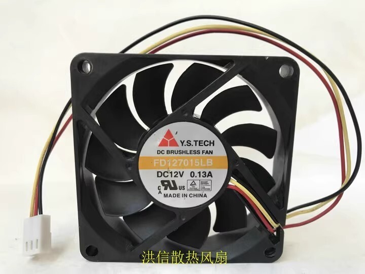Y.S.TECH FD127015LB DC12V 0.13A 70*70*15MM 3-Pin Cooling Fan