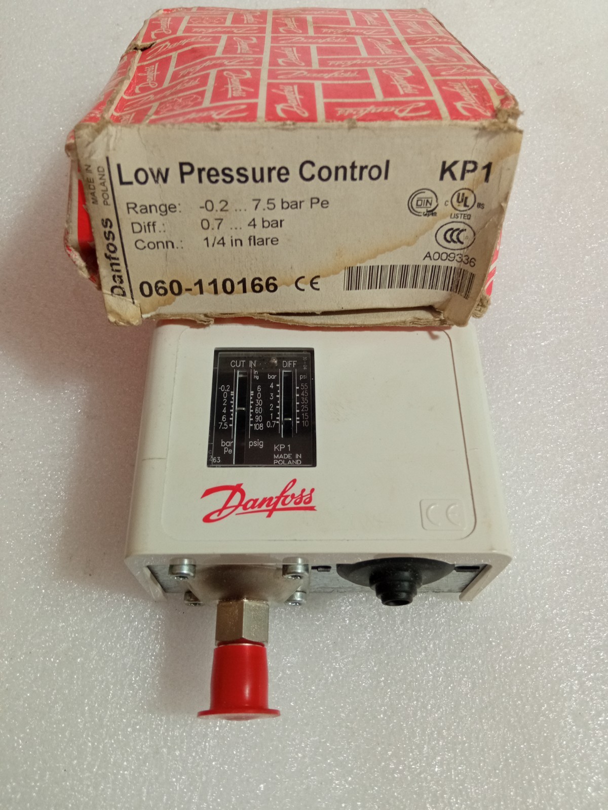 DANFOSS KP1 060-110166 LOW PRESSURE CONTROL RENAGE -0.2….7.0 Bar Pe NEW