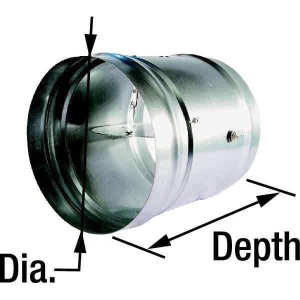 Dayton 2Tfz7 Round Fire Damper, 165 Deg F, 13-5/8 In. D