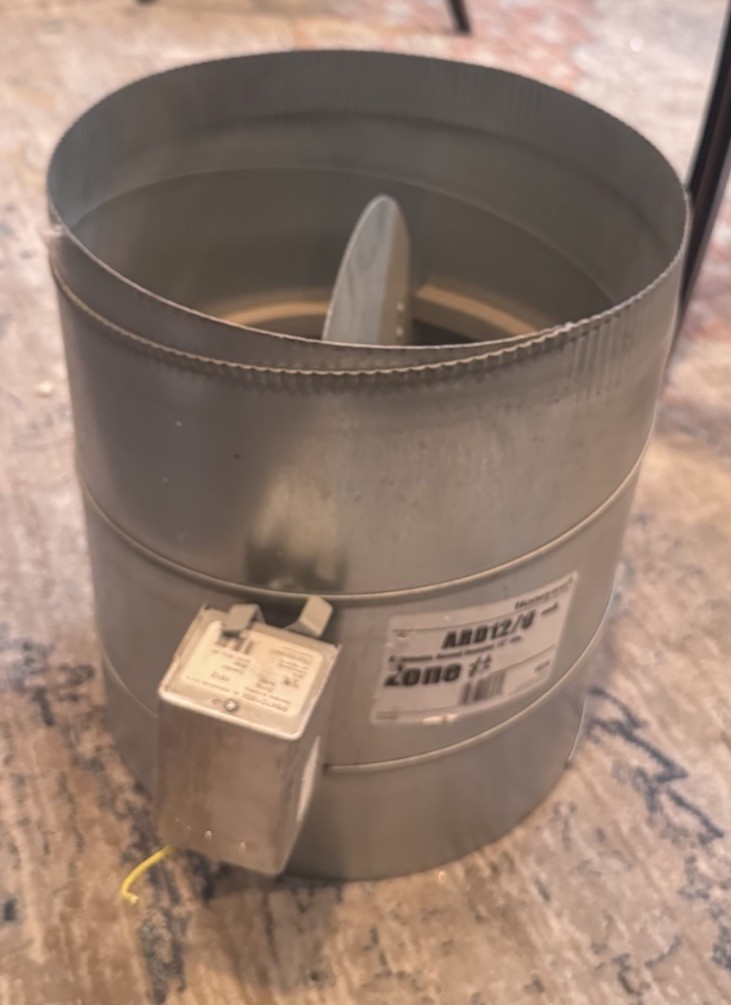 Honeywell ARD12/U Automatic Round Damper 12 in Galvanized Steel