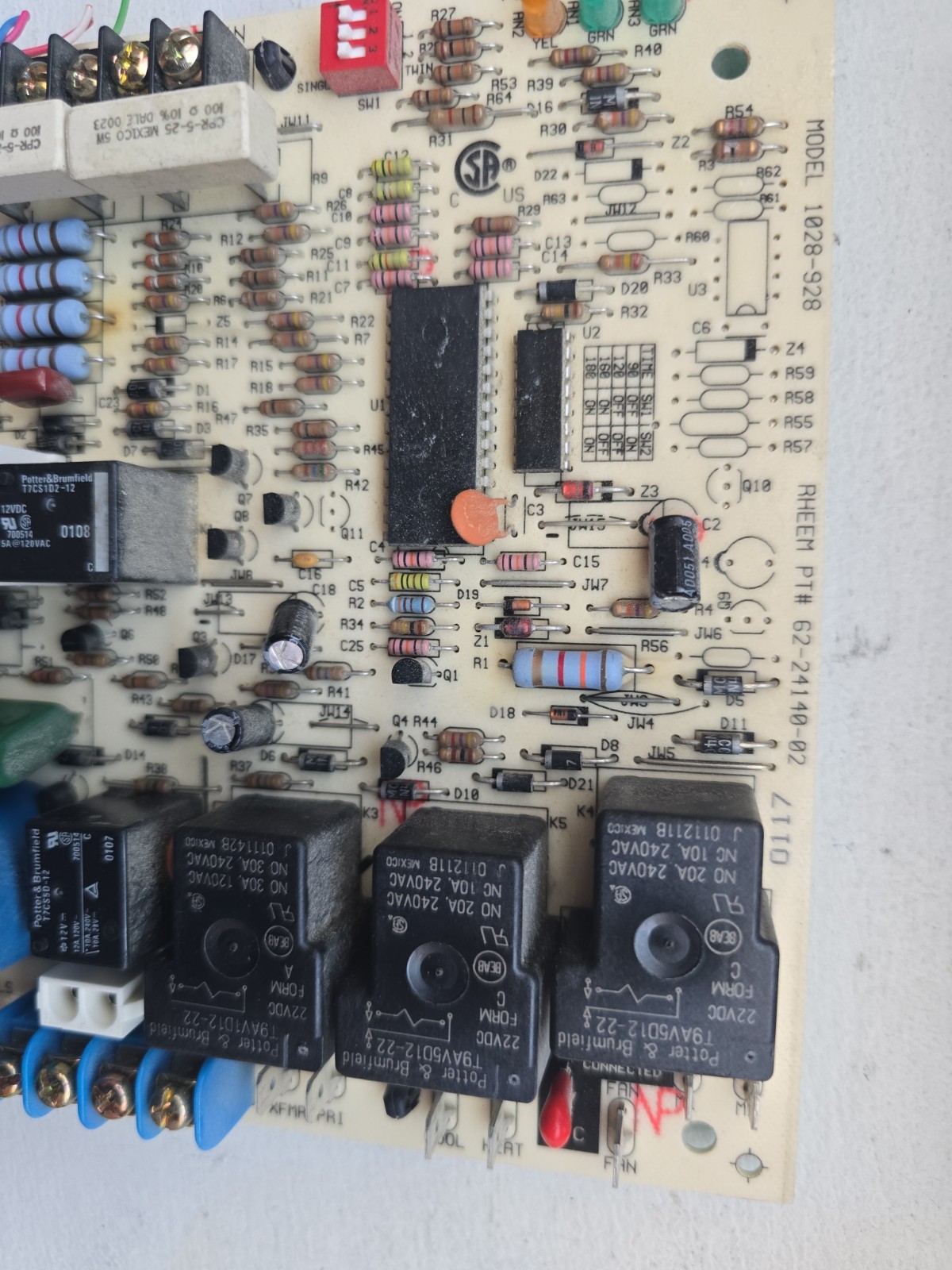 Rheem Furnace control board 1028-83-928C, 1028-928, 62-24140-02 Num#538