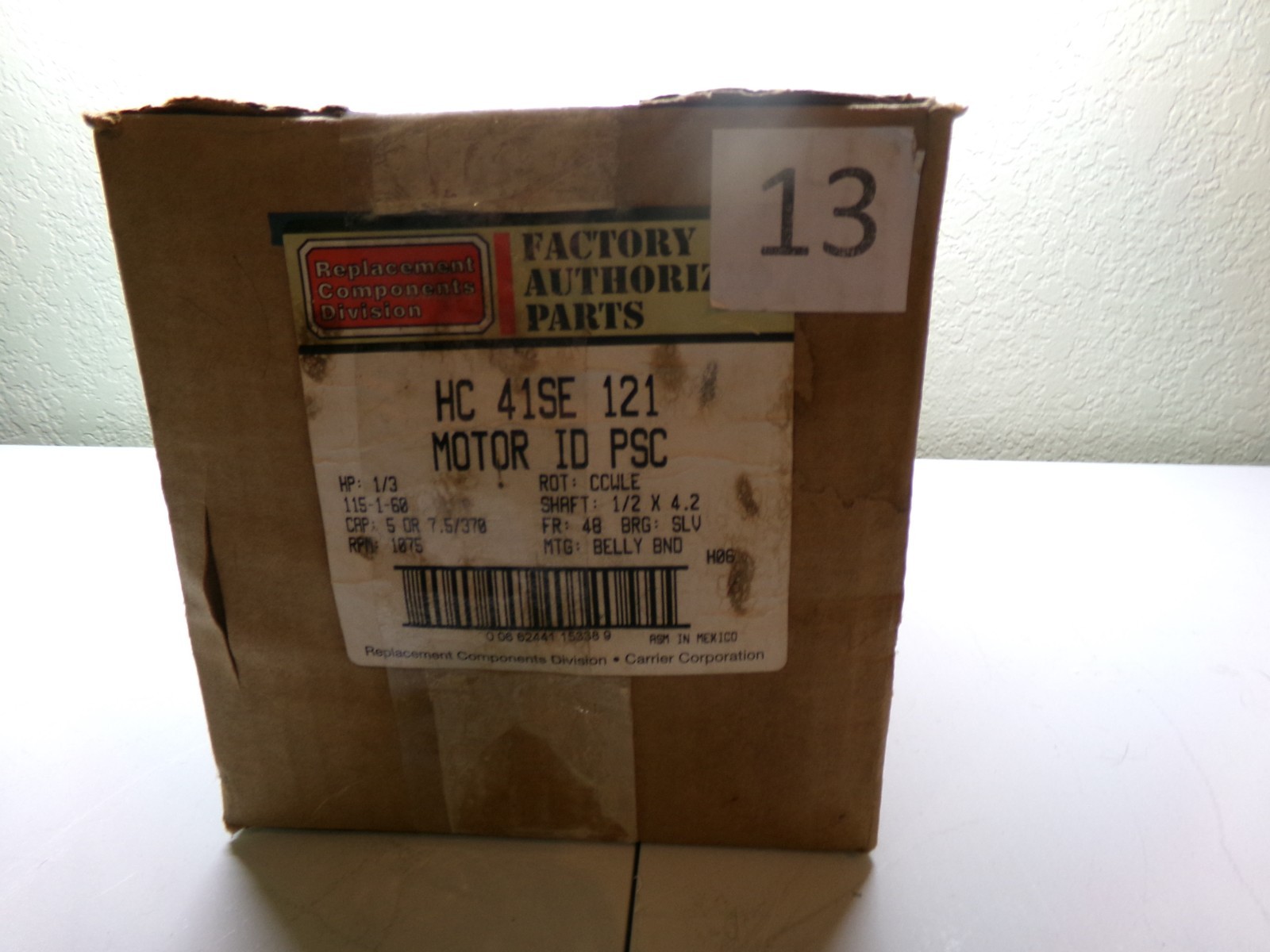 CARRIER HC41SE121 MOTOR ID PSC