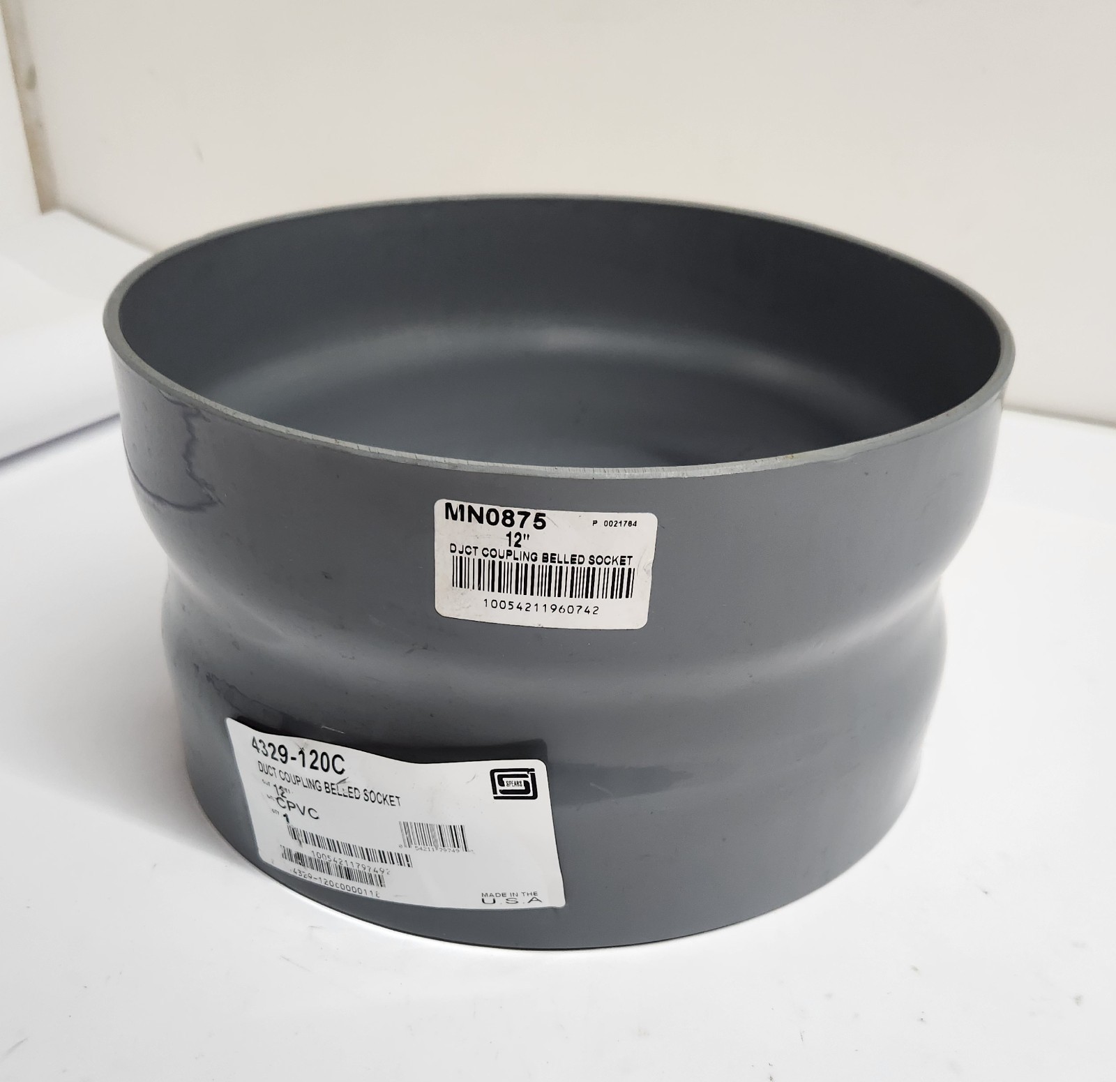 Spears 4329-120C 12″ CPVC Belled Exhaust Duct Coupling Socket