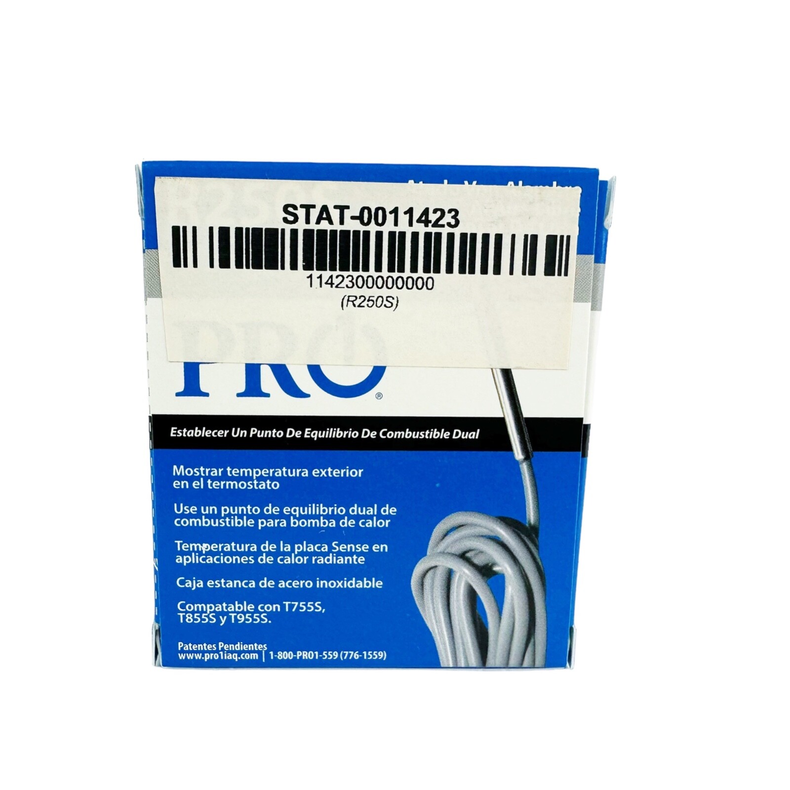 Pro1 IAQ R250S Wired Outdoor or Slab Sensor for T755S, T855S and T955S