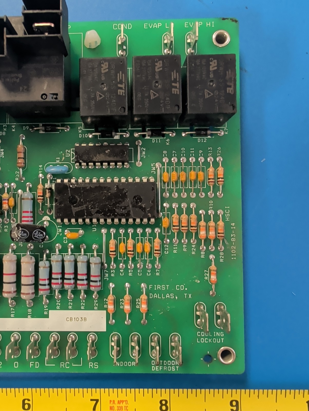 FIRST CO. PART # 1102-1A CB103B CONTROL BOARD Tested Used