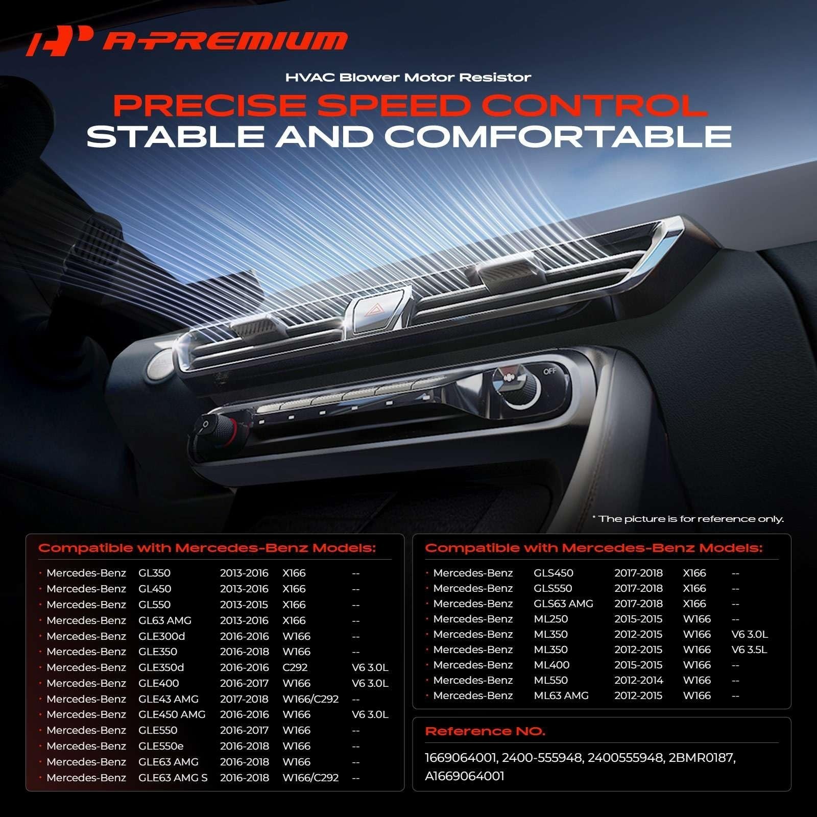 A-Premium HVAC Blower Motor Resistor for Mercedes-Benz Models
