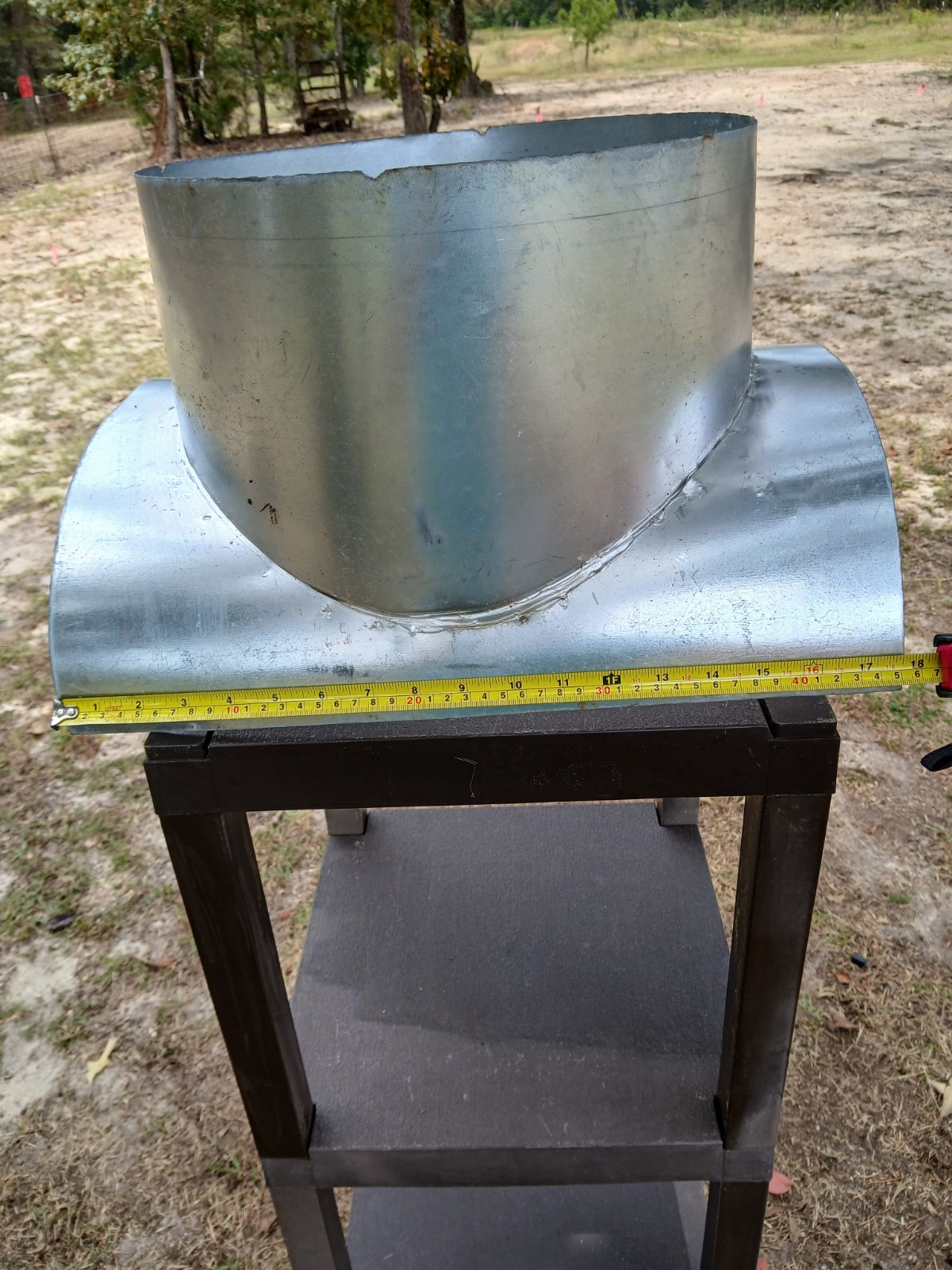 HVAC 14 Inch Diameter Duct Fitting Saddle Tee Galvanized Steel