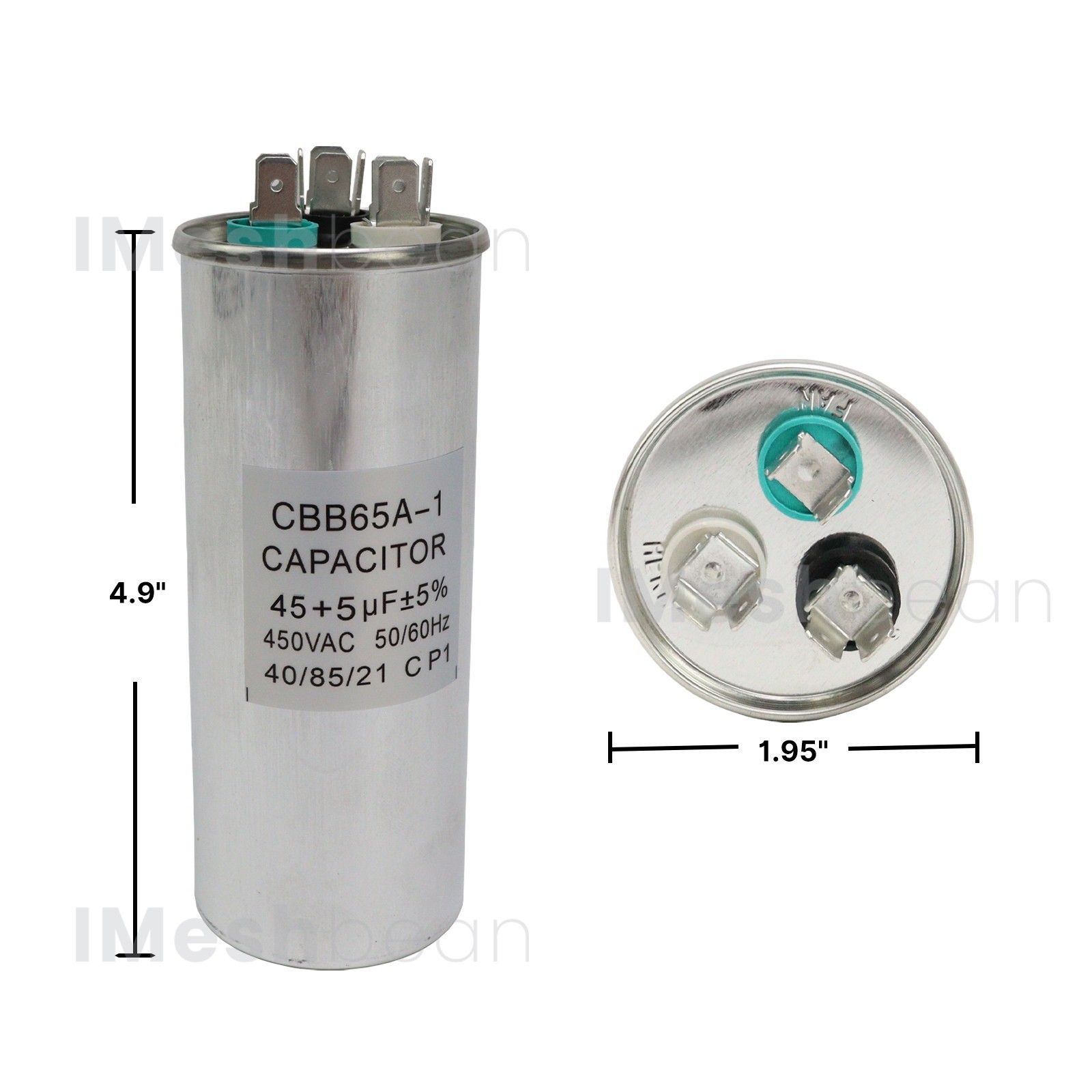 Dual Run AC Capacitor 45+5 MFD µF 370-440VAC 50/60Hz 5% HVAC Quality Guaranteed