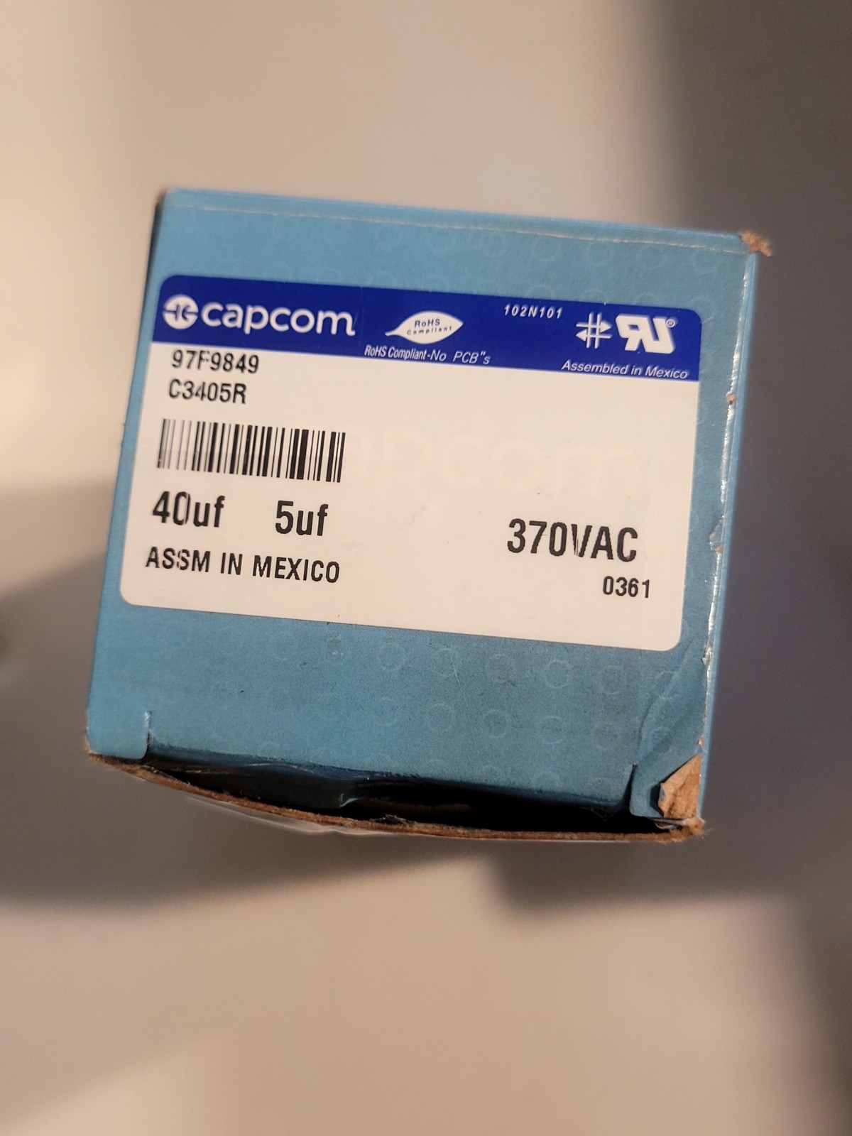 40 + 5uf 370 VAC GE Genteq Replacement Round Run Capacitor 97F9849 C3405R CAPCOM