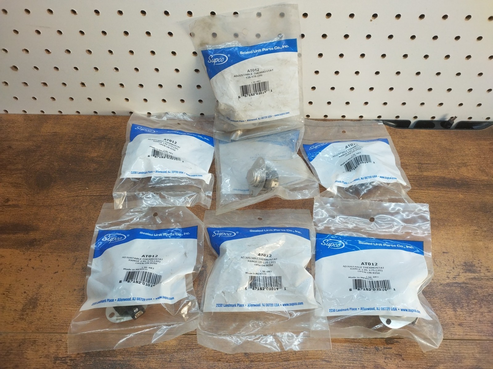 Lot of 7 SUPCO AT012 Adjustable Thermostat 3/4″ Bi-Metal 135-175 F Open on Rise