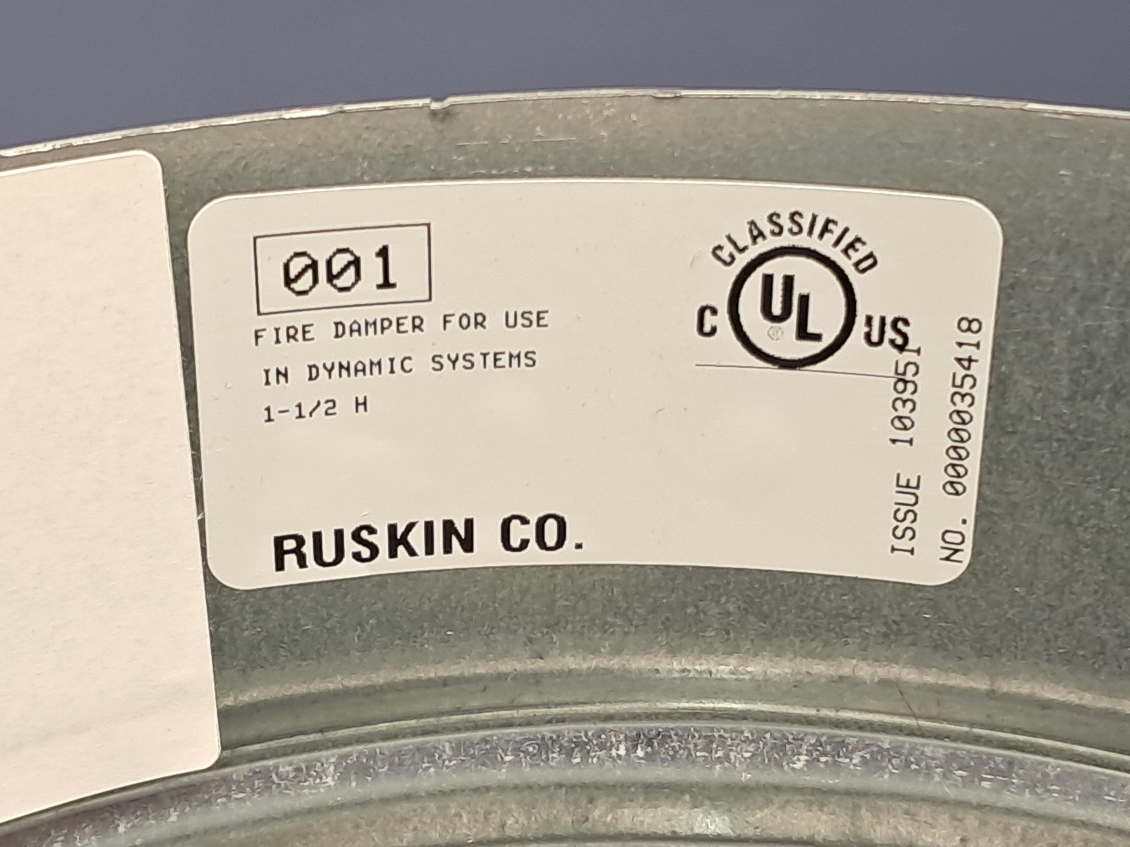 Ruskin – FDR25 – 8″ Round Fire Damper w/Cable – NEW