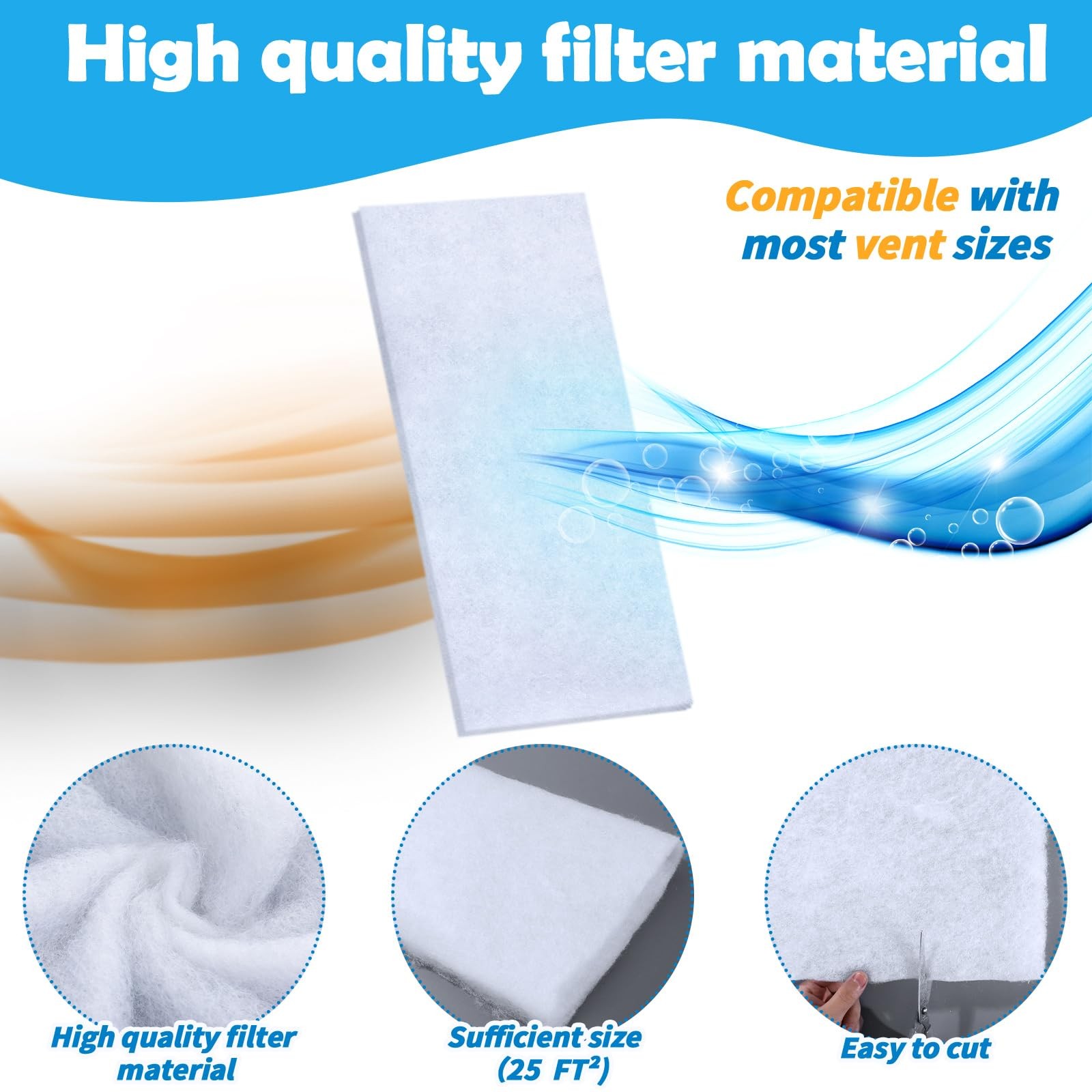 HunnmingRe 18” x 120” Air Vent Filters Polyester Floor 9.1″ x 10.6″ x 1.3″