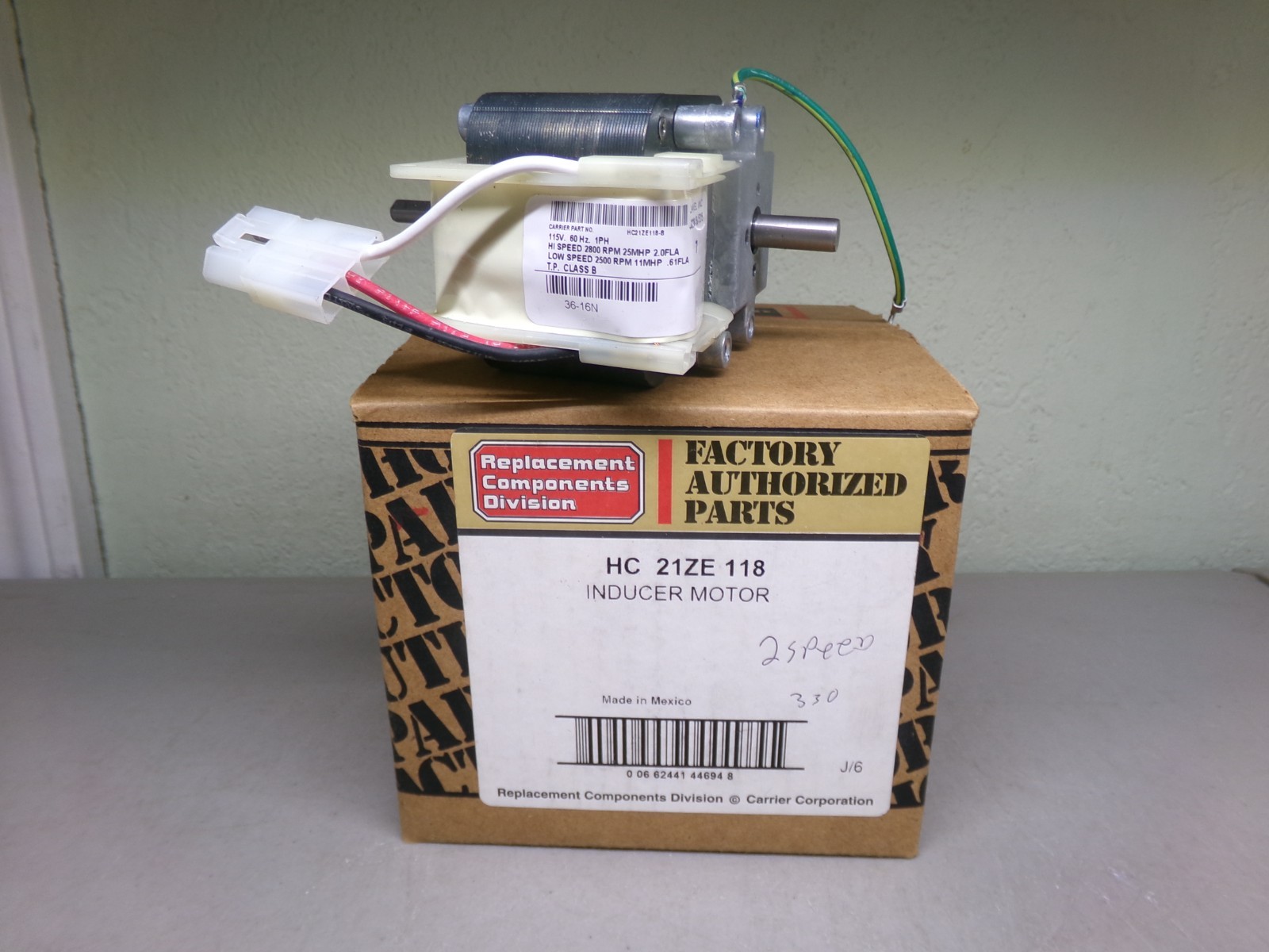 CARRIER HC21ZE118 INDUCER MOTOR