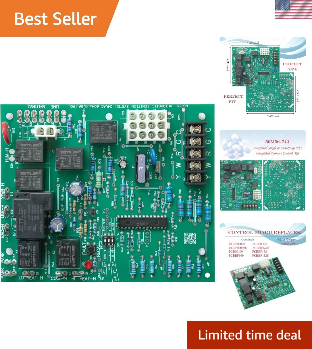 Compact PCBBF162S Furnace Control Board – Perfect Replacement for Goodman Units