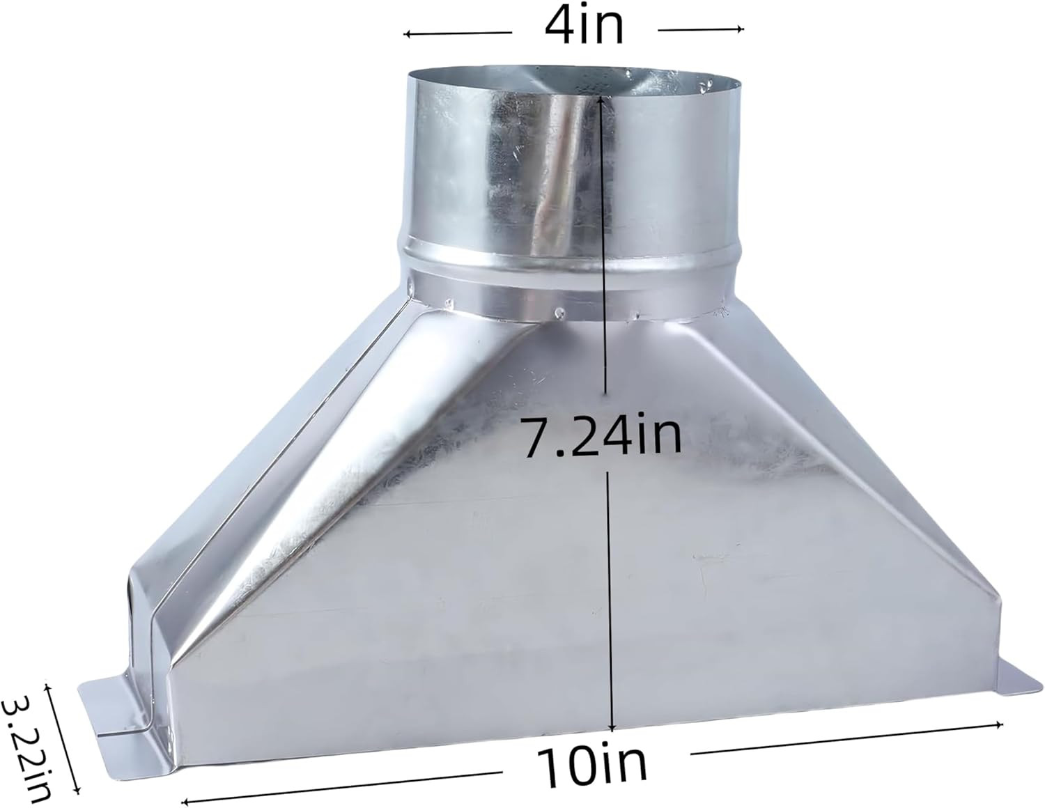 3 1/4-Inch X 10-Inch to 4-Inch Diameter Galvanized Rectangular to round Duct Tra