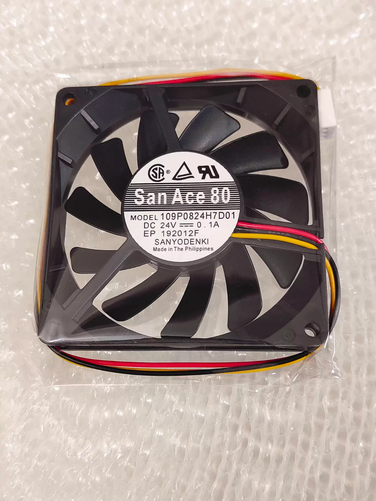 1PCS Sanyo 109P0824H7D01 DC24V 0.1A 80*80*15MM 3-Wire Dual Ball Inverter Fan