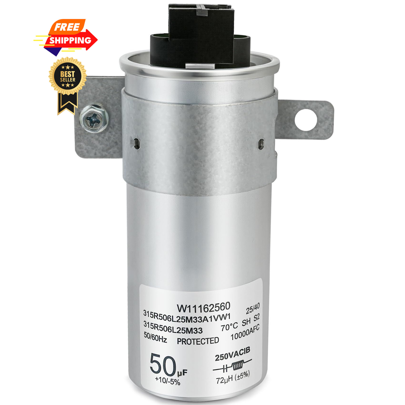W11395618 W10625046 Washer Motor Run Capacitor Compatible with Whirlpool…