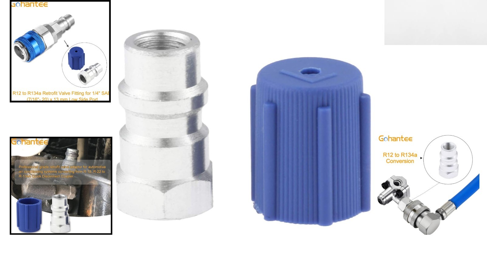 Professional R-12 to R-134a Low Side Adapter with Rubber Seal and Dust Cap