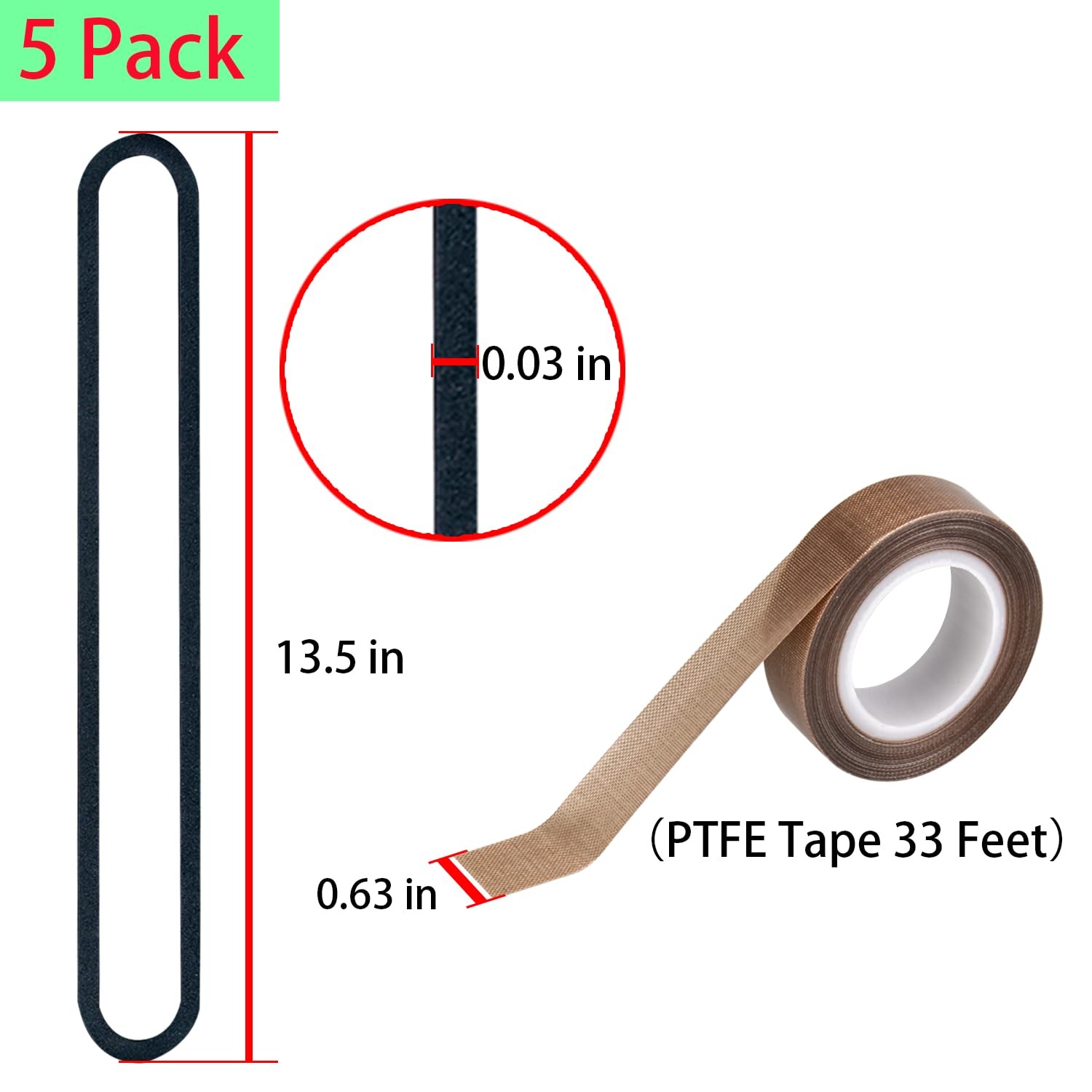 ziHenryDa 4 Pack Foam Replacement Gaskets compatible with 13.5*1.76*0.3, 2